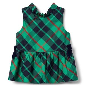 NWT Janie and Jack emerald plaid peplum top 4T